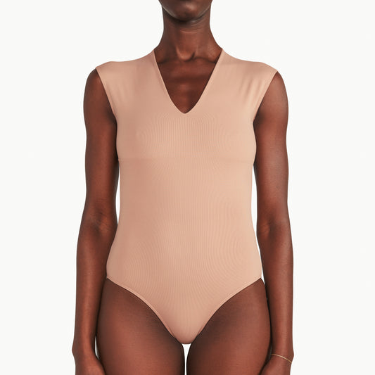 V-NECK OPEN BACK LEOTARD