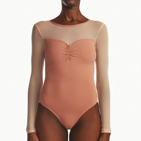 SHEER LONG SLEEVE LEOTARD