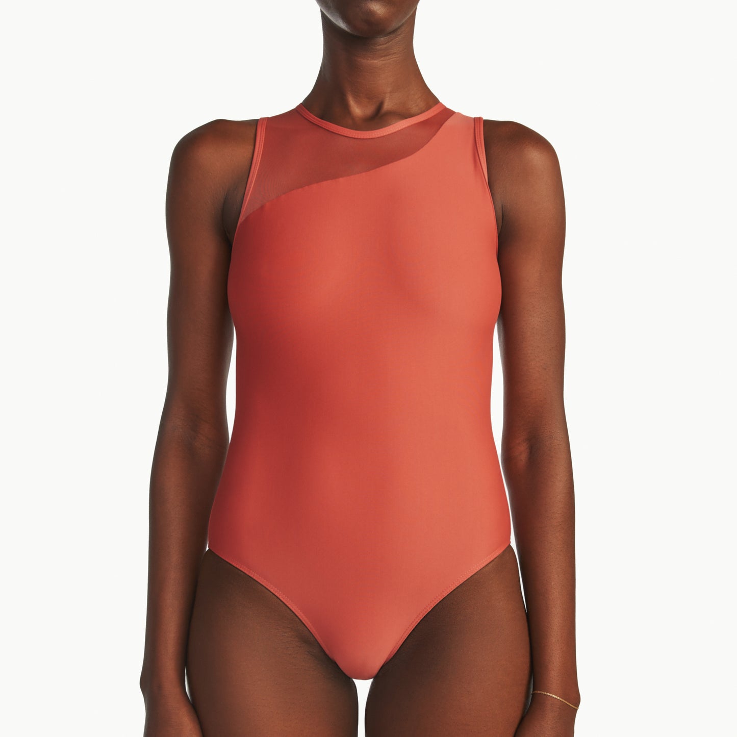 SHEER CREW NECK LEOTARD