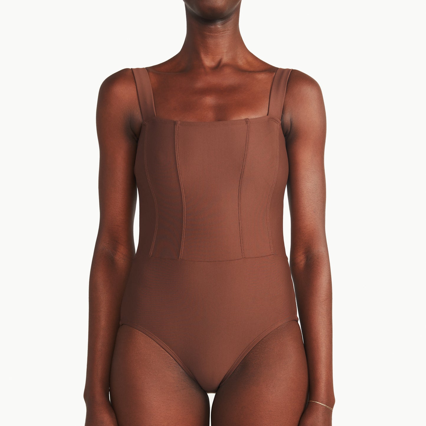 CORSET LEOTARD WITH SQUARE NECK